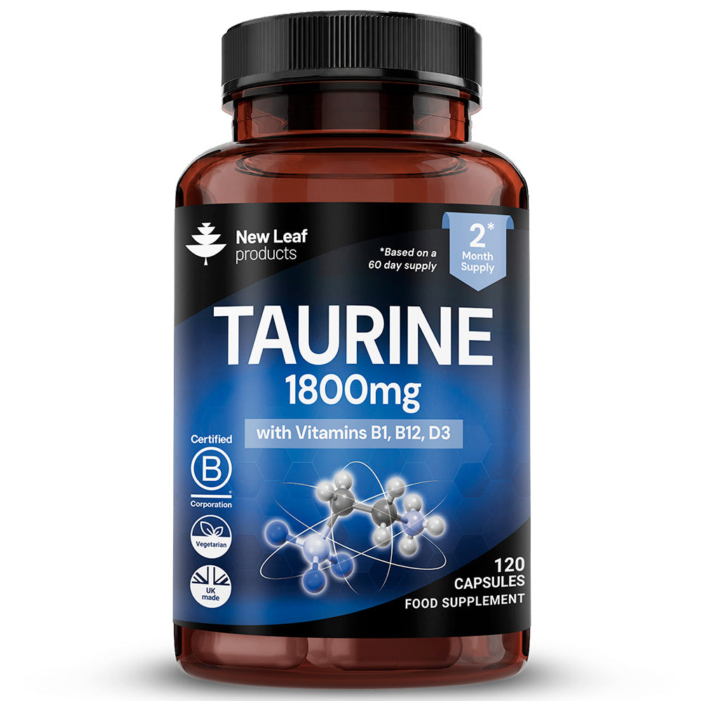 Taurine + Vitamin B1 B12 & D3 120 Capsules