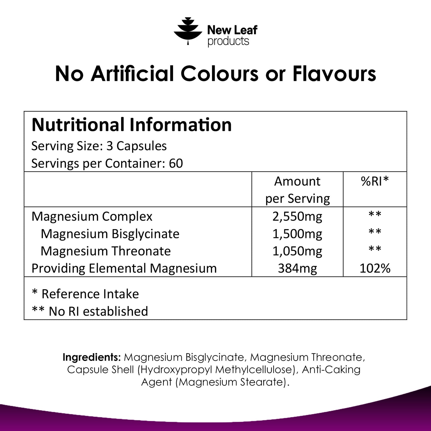 Magnesium Threonate Complex - 180 High Strength 2550mg (Per Serving) Capsules + Magnesium Glycinate