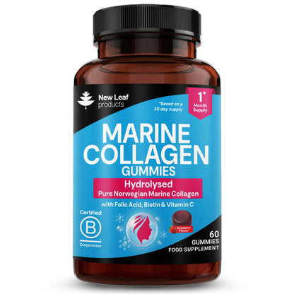 Marine Collagen + Vitamin C, Folic Acid & Biotin | 60 Gummies
