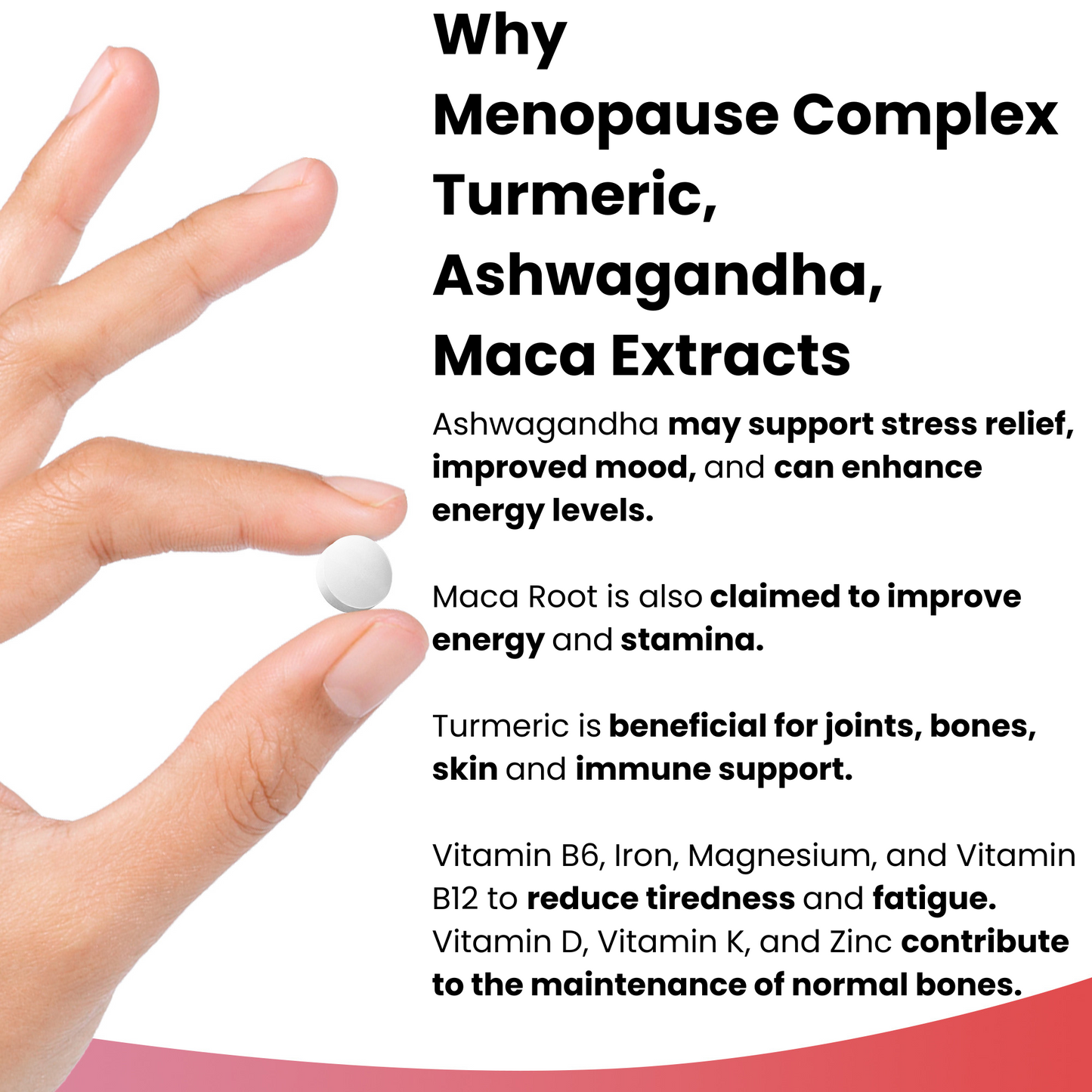 Menopause Complex Turmeric, Ashwagandha, Maca Extracts Supplement Tablets