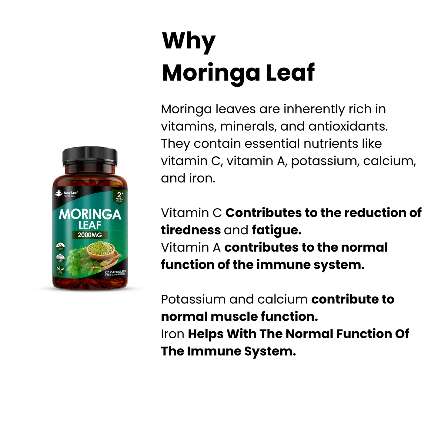 Moringa Leaf High Strength Supplement Capsules