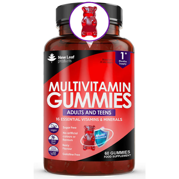 Multivitamin Gummies For Adults &amp; Teens 16 Essential Daily Sugar Free Chewable Vitamins &amp; Minerals Vegan.