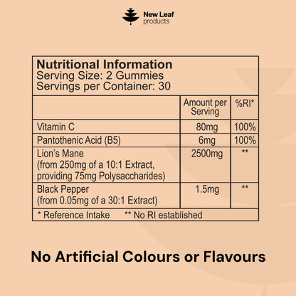 Lion's Mane Gummies + Vitamin C & B5
