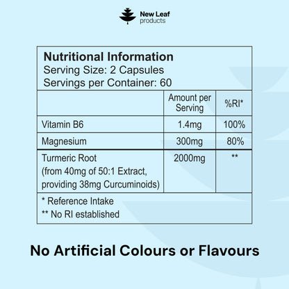 Magnesium Glycinate + B6 & Turmeric Capsules