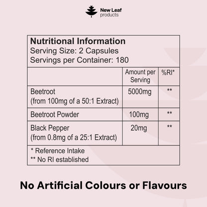 Beetroot Capsules With Black Pepper 360 Fill