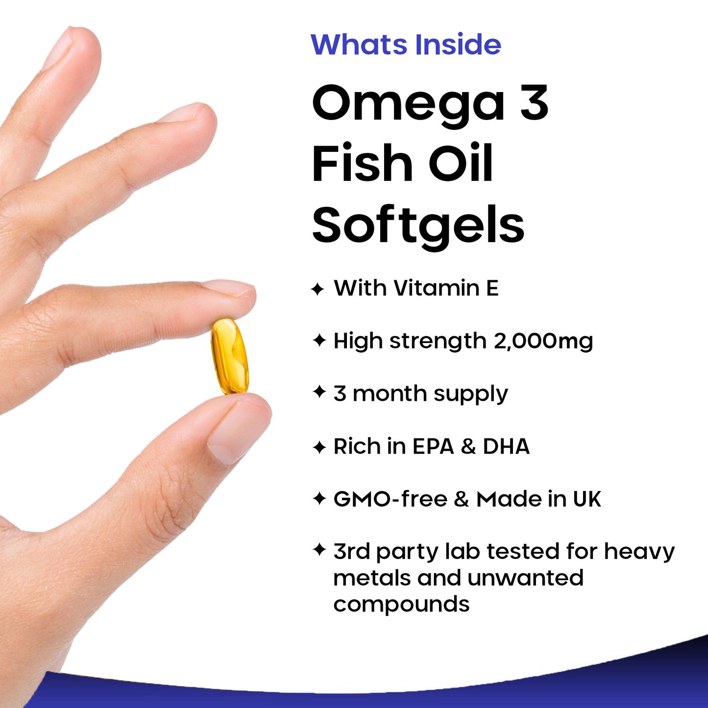 Omega 3 Supplements 2000mg Softgels - High Strength Fish Oil with Vitamin E - Rich in EPA & DHA