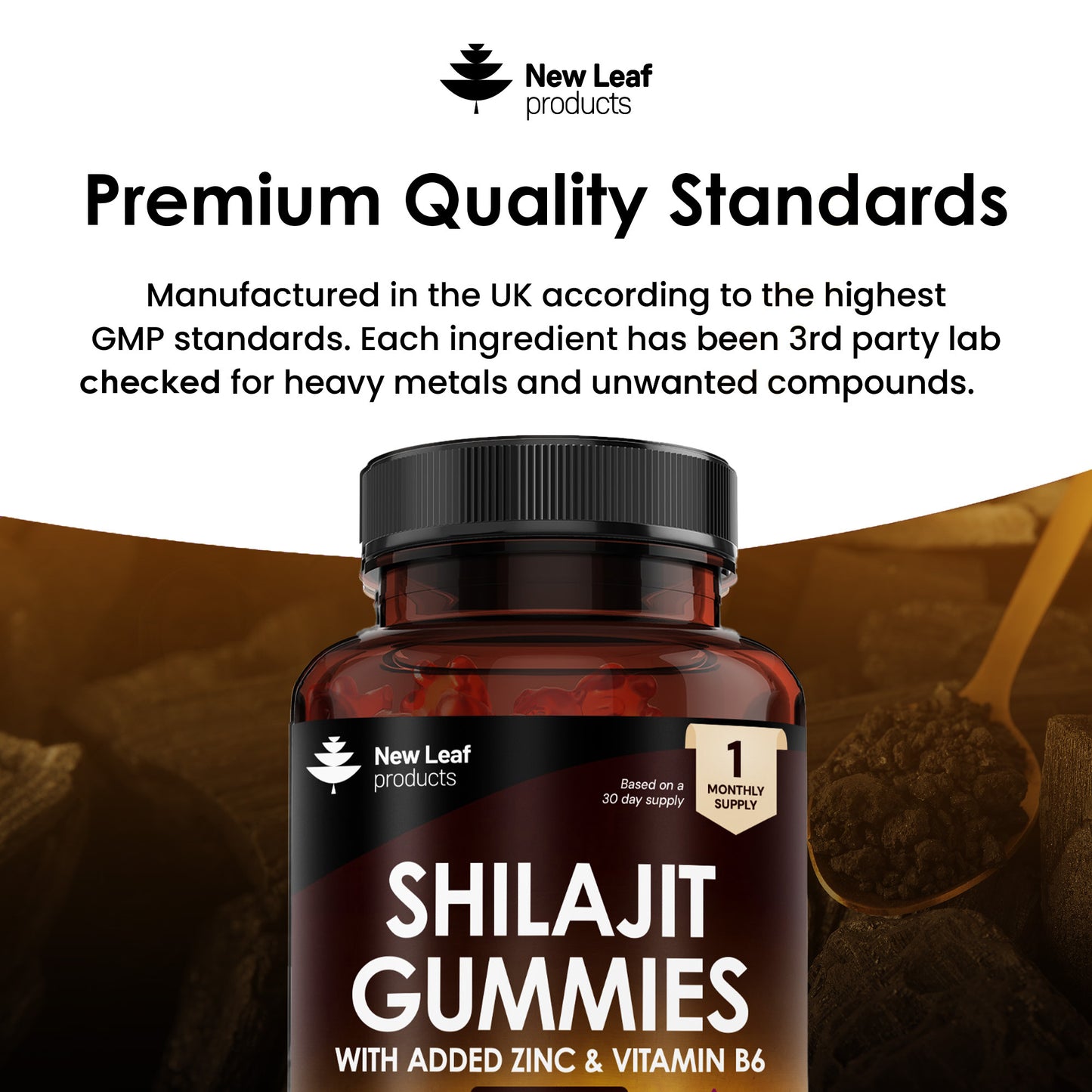 Shilajit Gummies With Zinc and Vitamin B6 Supplements