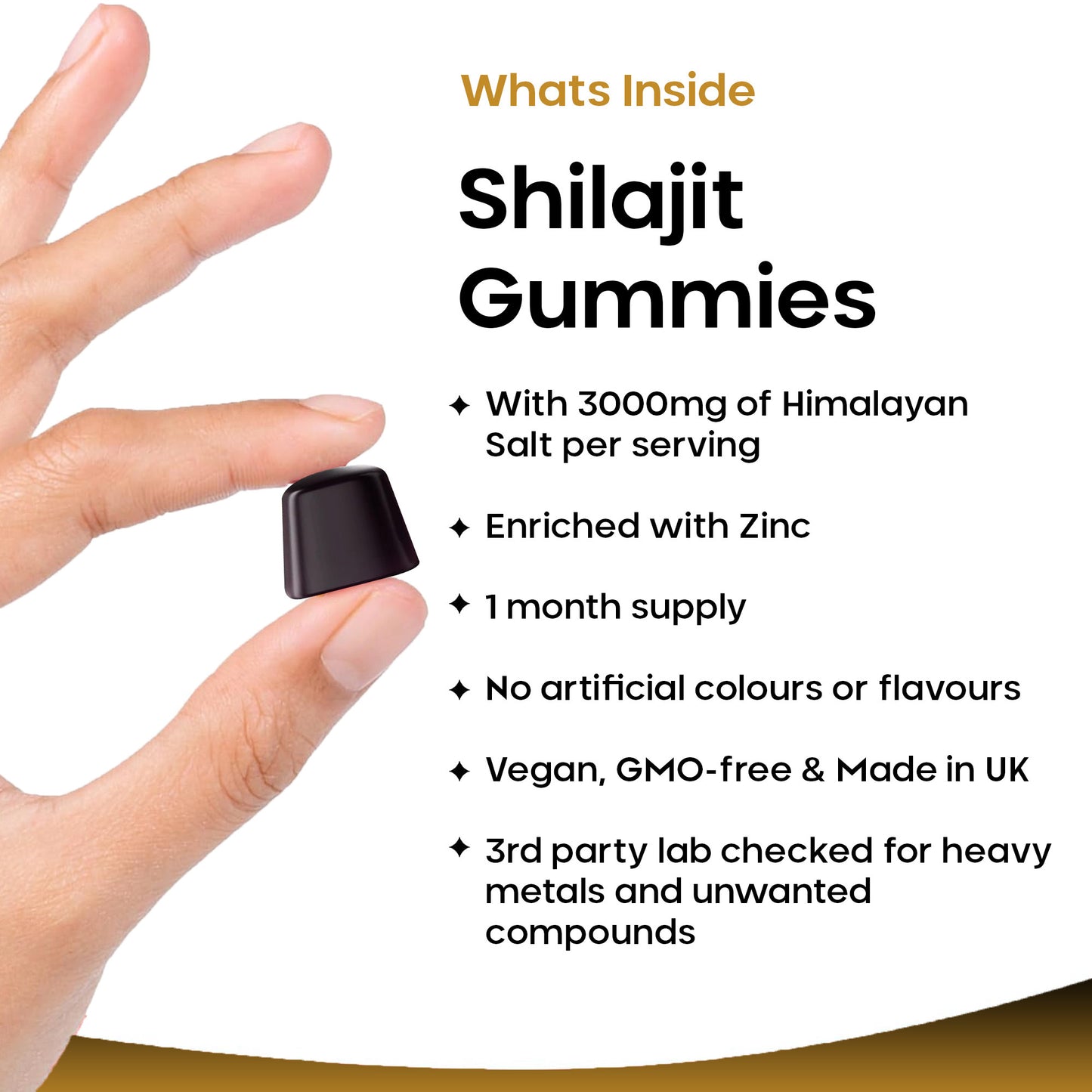 Shilajit Gummies With Zinc and Vitamin B6 Supplements