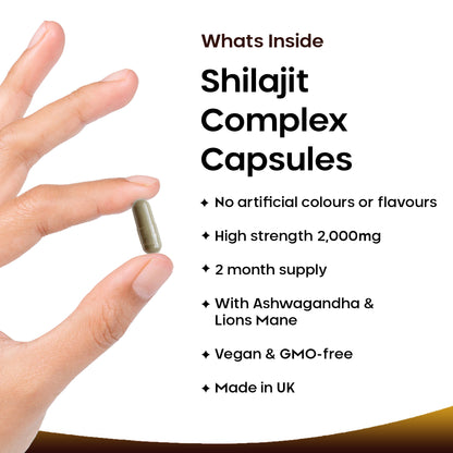 Shilajit, Ashwagandha, Lions Mane Capsules