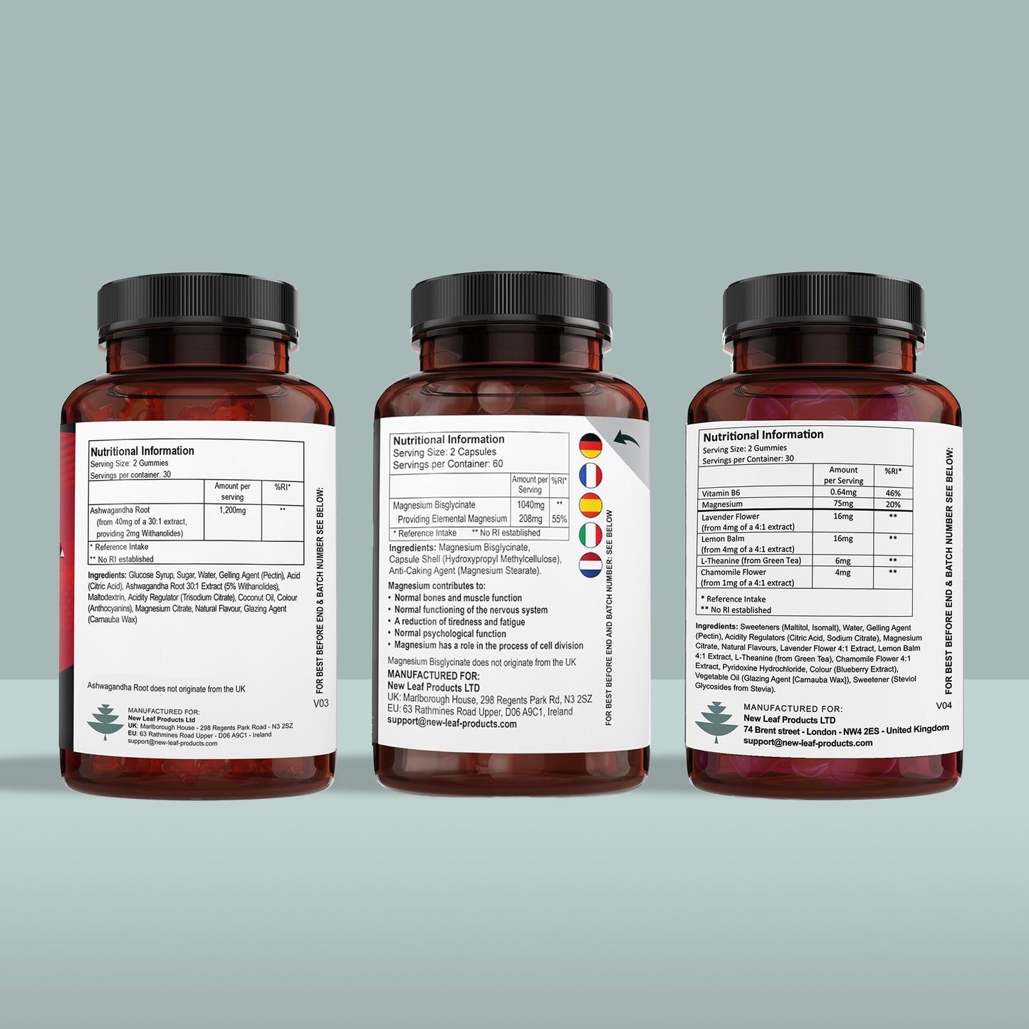 The Ultimate Sleep Bundle: Magnesium Glycinate + Sleep Gummies + Ashwagandha Gummies (Non-Melatonin)