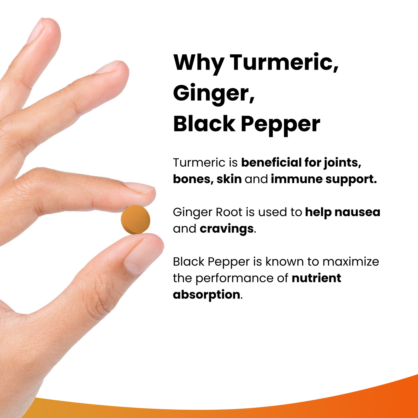 Turmeric, Curcumin, Ginger, Black Pepper Supplement Tablets