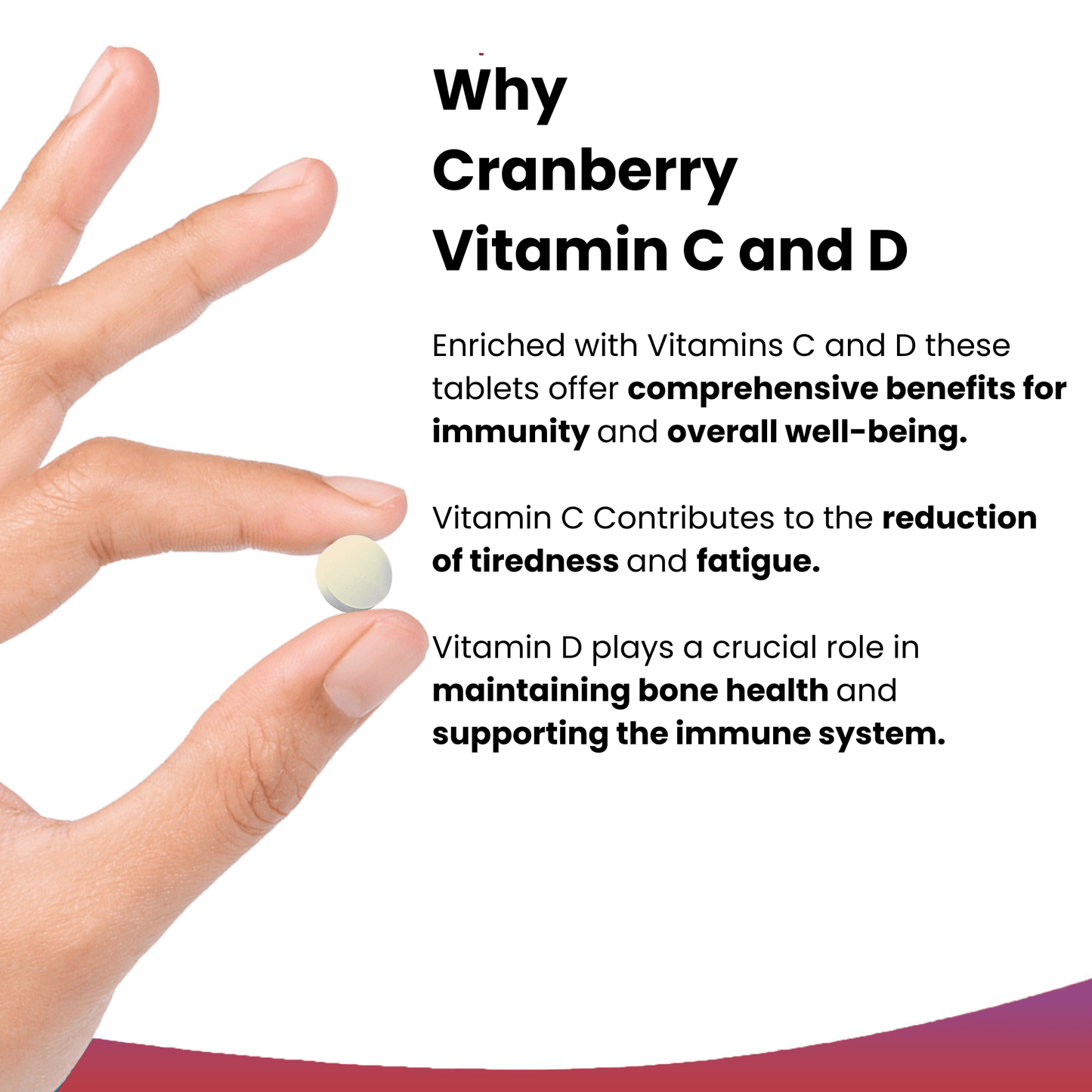 Cranberry Vitamin C and D Tablets