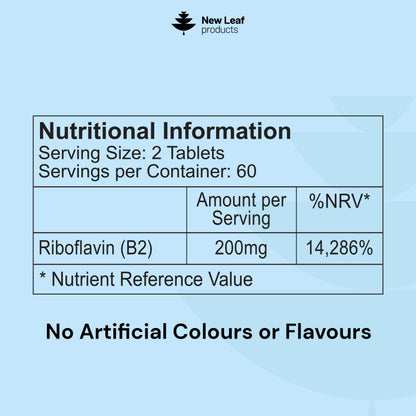 Riboflavin Vitamin B2 | 120 Tablets