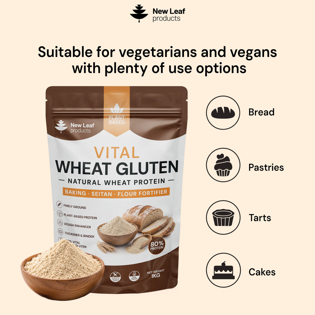 Vital Wheat Gluten | 1Kg Powder