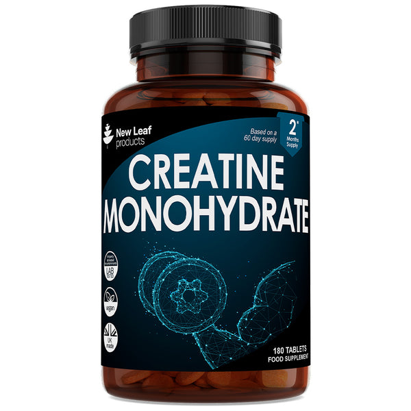 Creatine Monohydrate Tablets 3000mg - 180 Creatine Tablets - Gym / Wor – New  Leaf Products