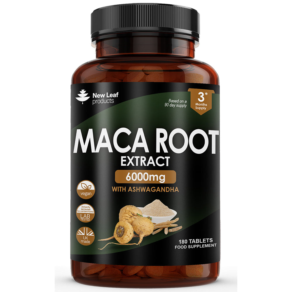 Maca Root 6000mg With Ashwagandha – 100% Peruvian Black Maca Root 180 ...