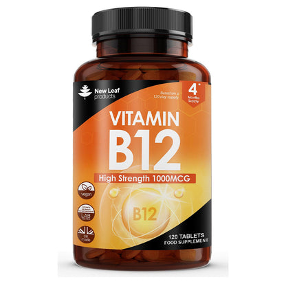 Vitamin B12 High Strength Tablets - 1000mcg Vegan B12 Vitamin Methylcobalamin Supplement