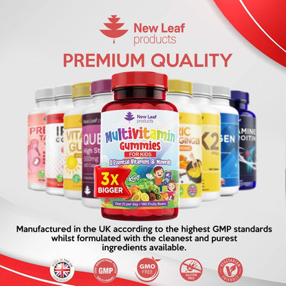 Multivitamin Gummies For Kids - Essential Daily Chewable Vitamins & Minerals Vegan (6 Month Supply)