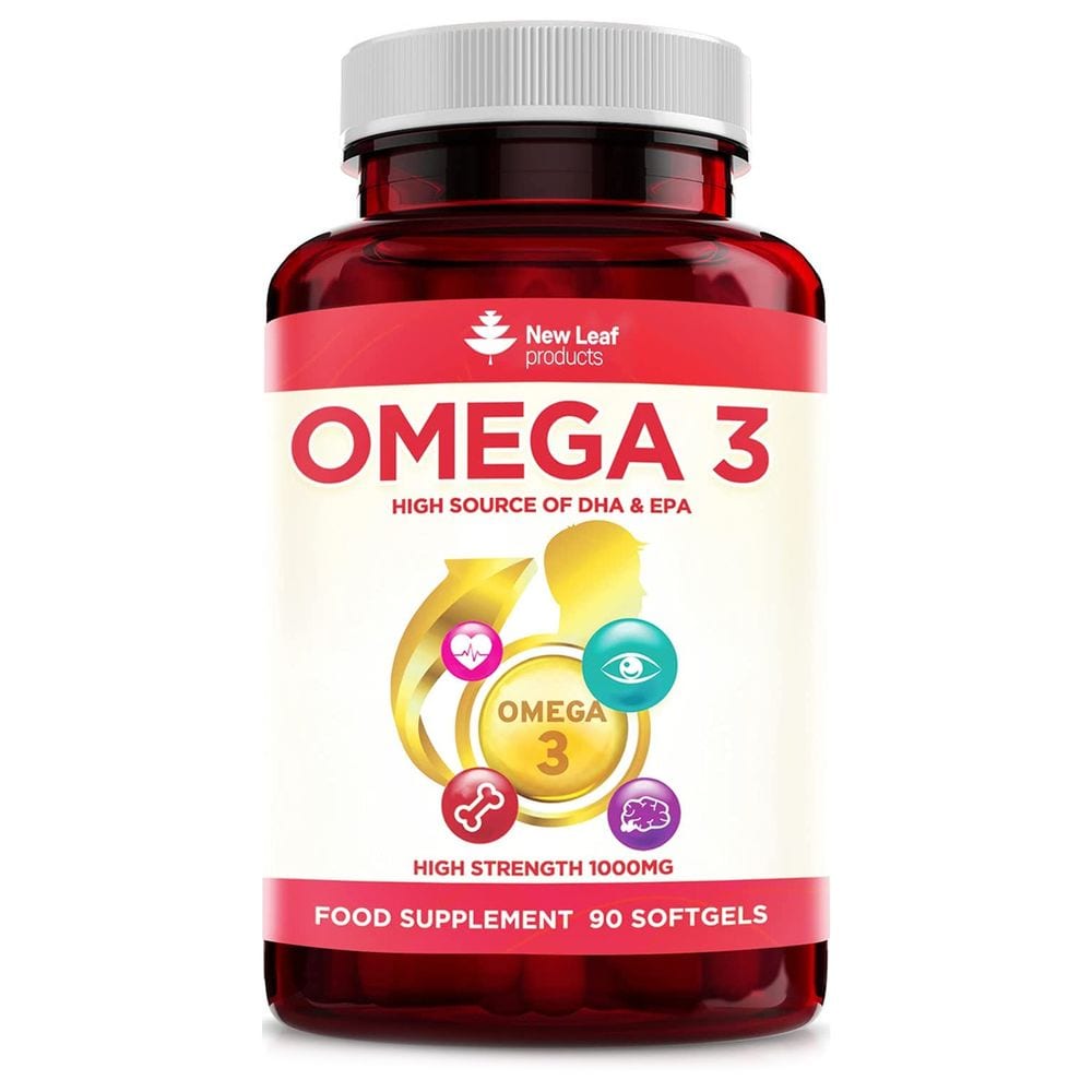 Omega 3 Supplements 1000mg Capsules - High Strength Fish Oil with Vitamin E