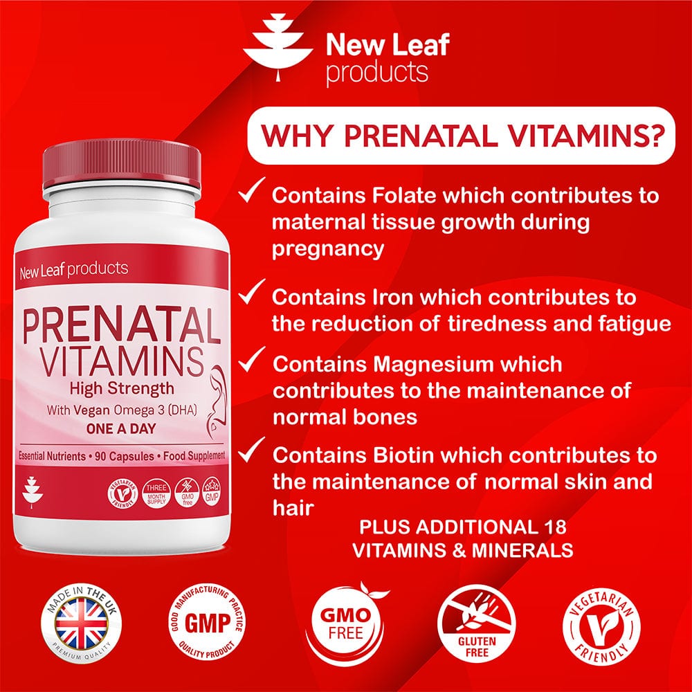 Prenatal Supplements Pregnancy Vitamins with Vegan DHA - Full trimester supply